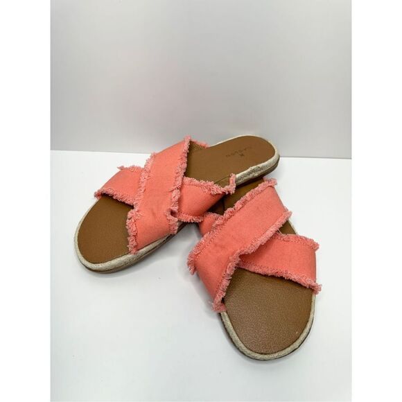 Caslon Slides Crisscross‎ Coral Size 9 Open Toe Paxton Espadrille Sandals - Picture 5 of 7